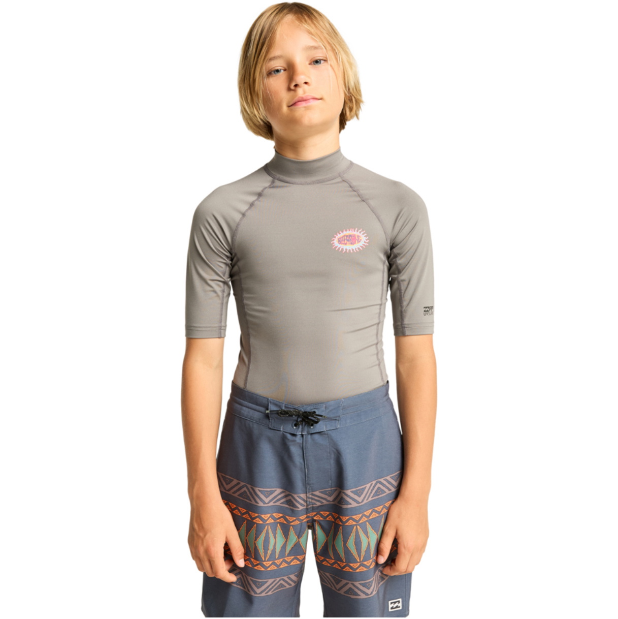 2026 Billabong Junior Re Issue Short Sleeve Rash Vest EBBWR03009 - Pewter